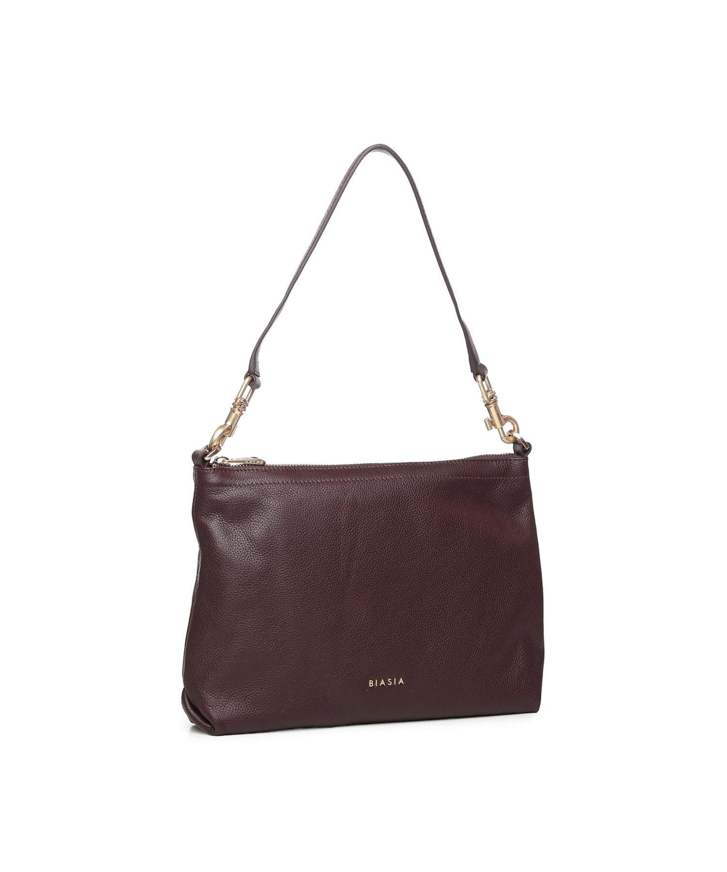 Borsa a spalla con logo BIBP9FA01 PRUGNA BIASIA 