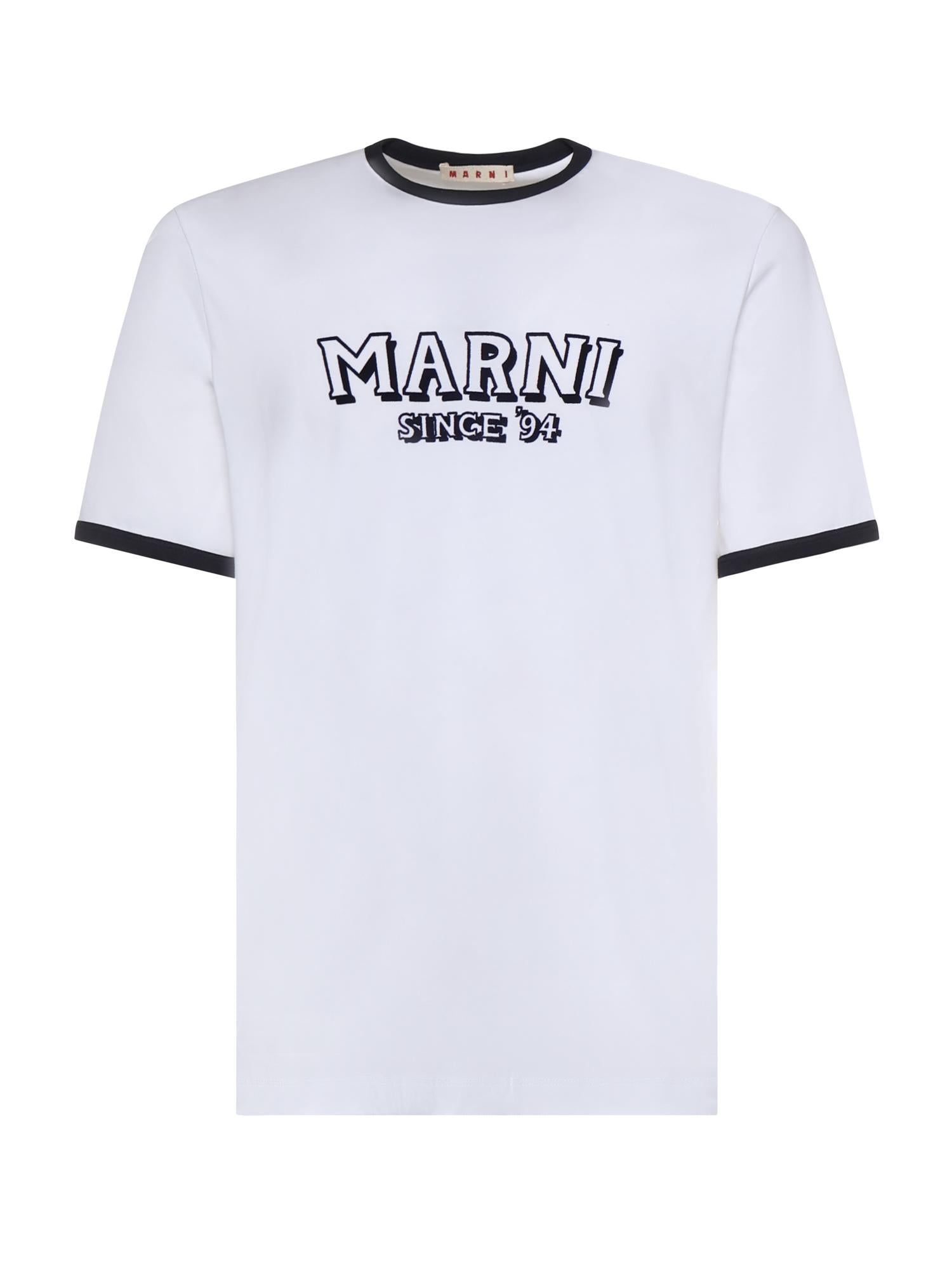 T-shirt in cotone con logo HUMU0198MP USCY91LOW01 MARNI 