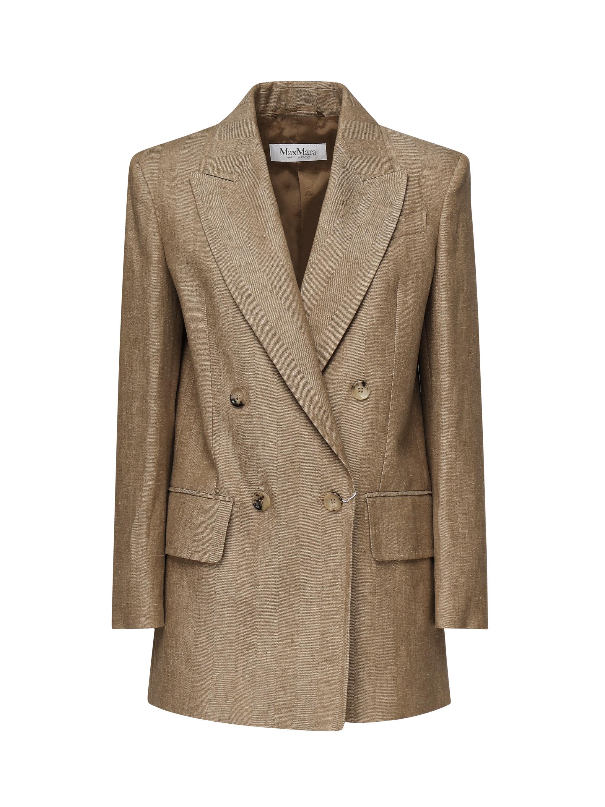 Giacca Gerla doppiopetto in lino <BR/> 2511041022600 001 MAX MARA 