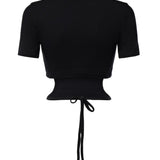 T-shirt cropped in cotone con logo 226JTS256JS0203 9999 COURREGES 