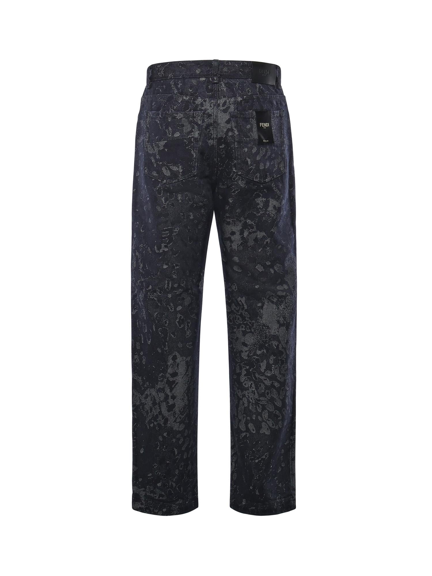 Jeans jacquard in denim FLP302 AW1BF0QA2 FENDI 