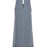 Abito corto in denim con disegno rombi e strass 106245 A32NPJE PINKO 