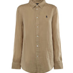 Camicia in lino con logo 211970730 506 POLO RALPH LAUREN 