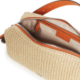 Borsa a spalla in rafia con logo<BR/> 106661 A391HH9O PINKO 