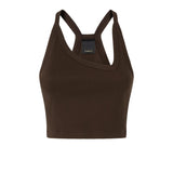 Canotta cropped con scollo asimmetrico 107304 A3IKL78 PINKO 