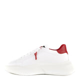 Sneakers nemesis in pelle con talloncino a contrasto<BR/> NEMESIS 2 NAPPA/CROCKWHITE/RED GIULIANO GALIANO 