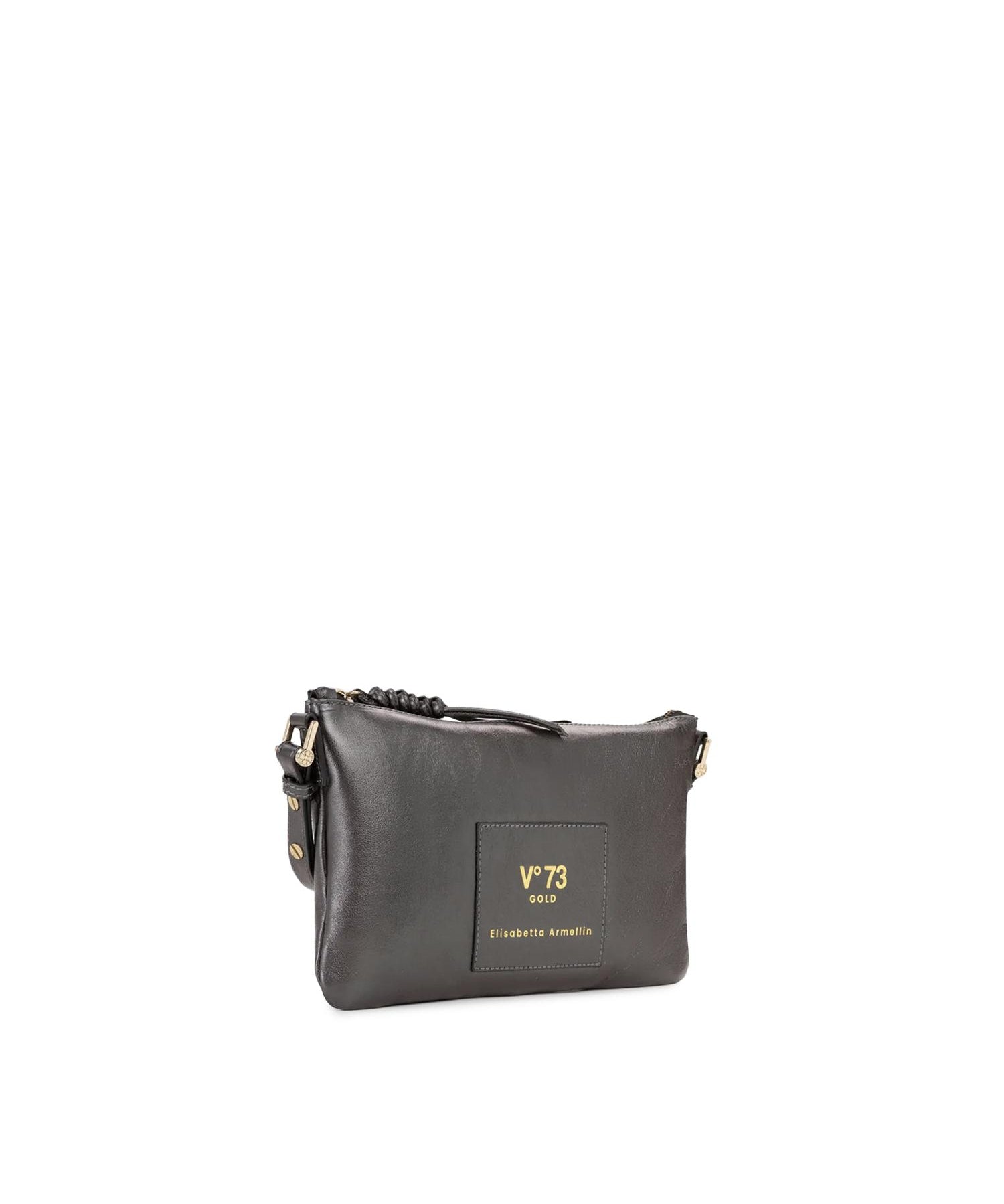 Borsa a tracolla in pelle con logo 73BP9VT03 LOLLI POPPOP BLACK V° 73 