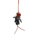Ciondolo Hoopoe bird in pelle di vitello CCFC232X19 9101 LOEWE 