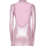 Abito collo alto con scollo T150162A TJV040PINK THE ANDAMANE 