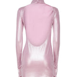 Abito collo alto con scollo T150162A TJV040PINK THE ANDAMANE 