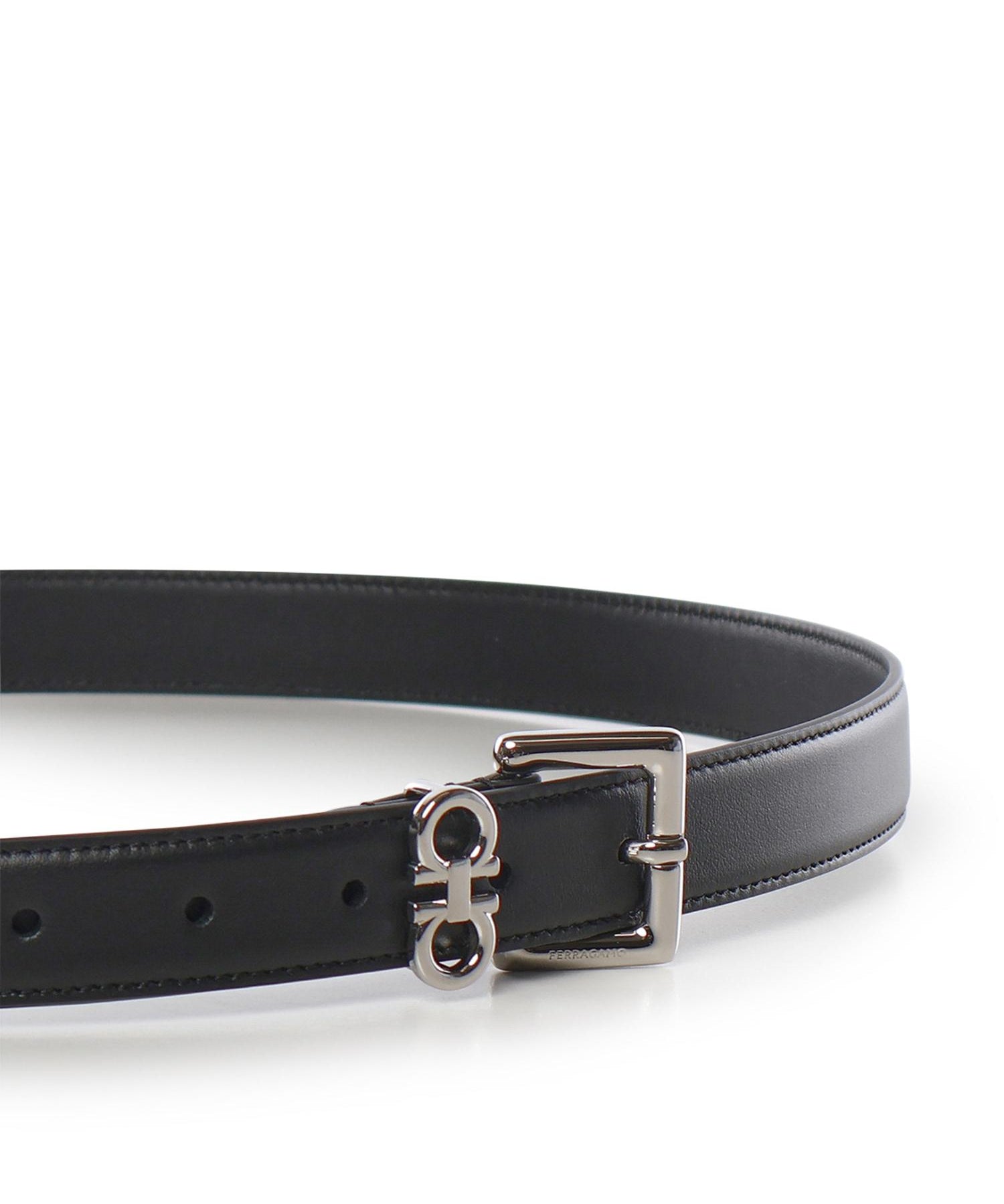 Cintura con doppio Gancini in pelle 230346 791904006 FERRAGAMO 