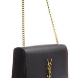 Pochette con catena Cassandre in pelle grain de poudre<BR/> 377828 BOW081000 SAINT LAURENT 