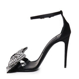 Sandalo in raso con ricamo strass CR1793 A9S438S488 DOLCE & GABBANA 