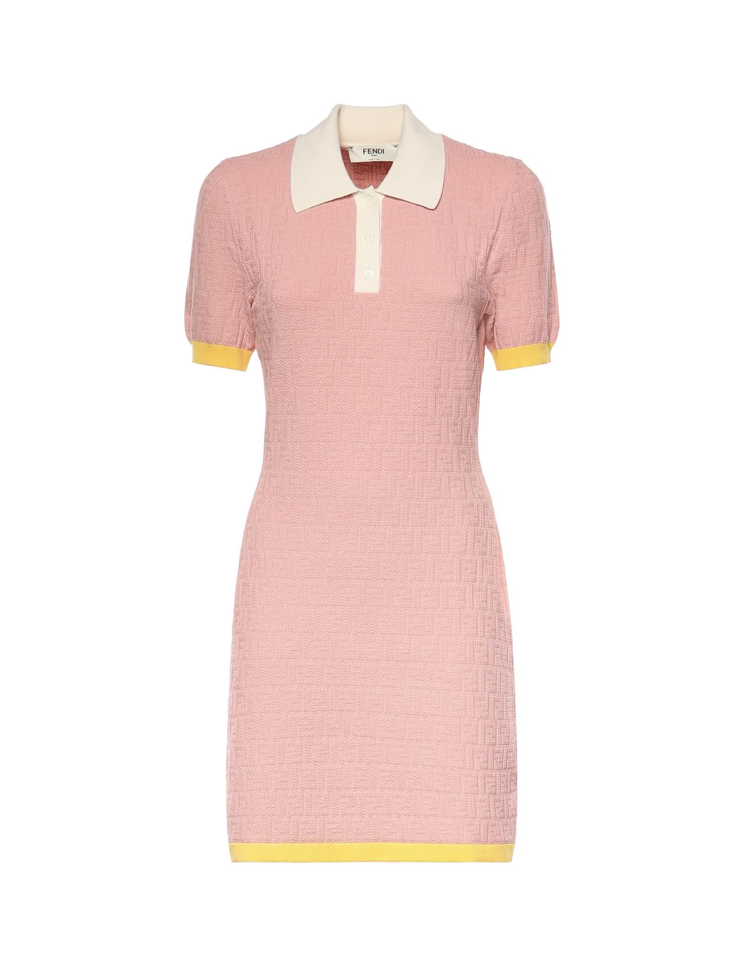 Abito mini FF jacquard in cotone e seta FZDE35 AW4SF1W0S FENDI 