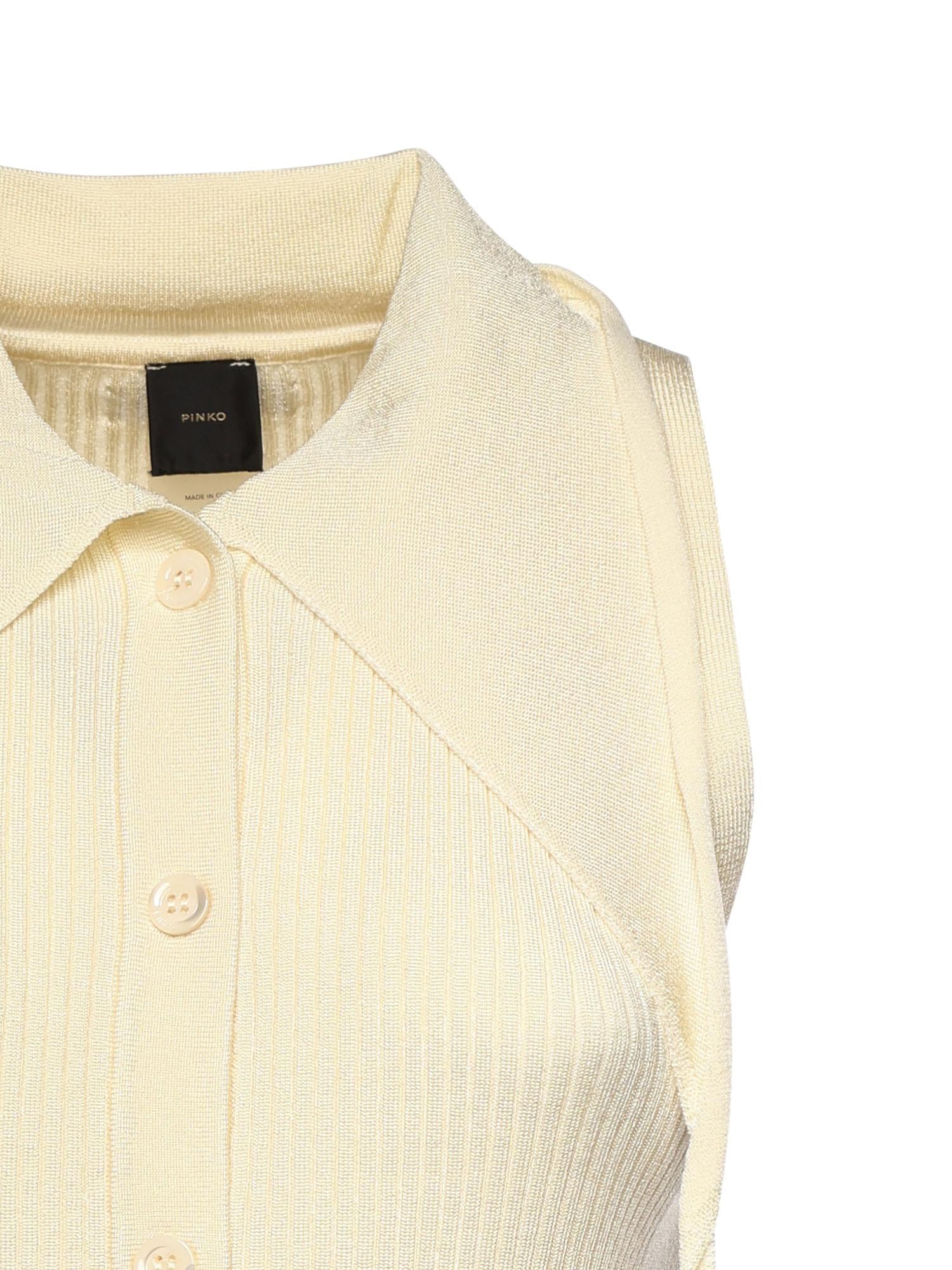 Top con nodo a bandana e bottoni 106315 A347C04 PINKO 