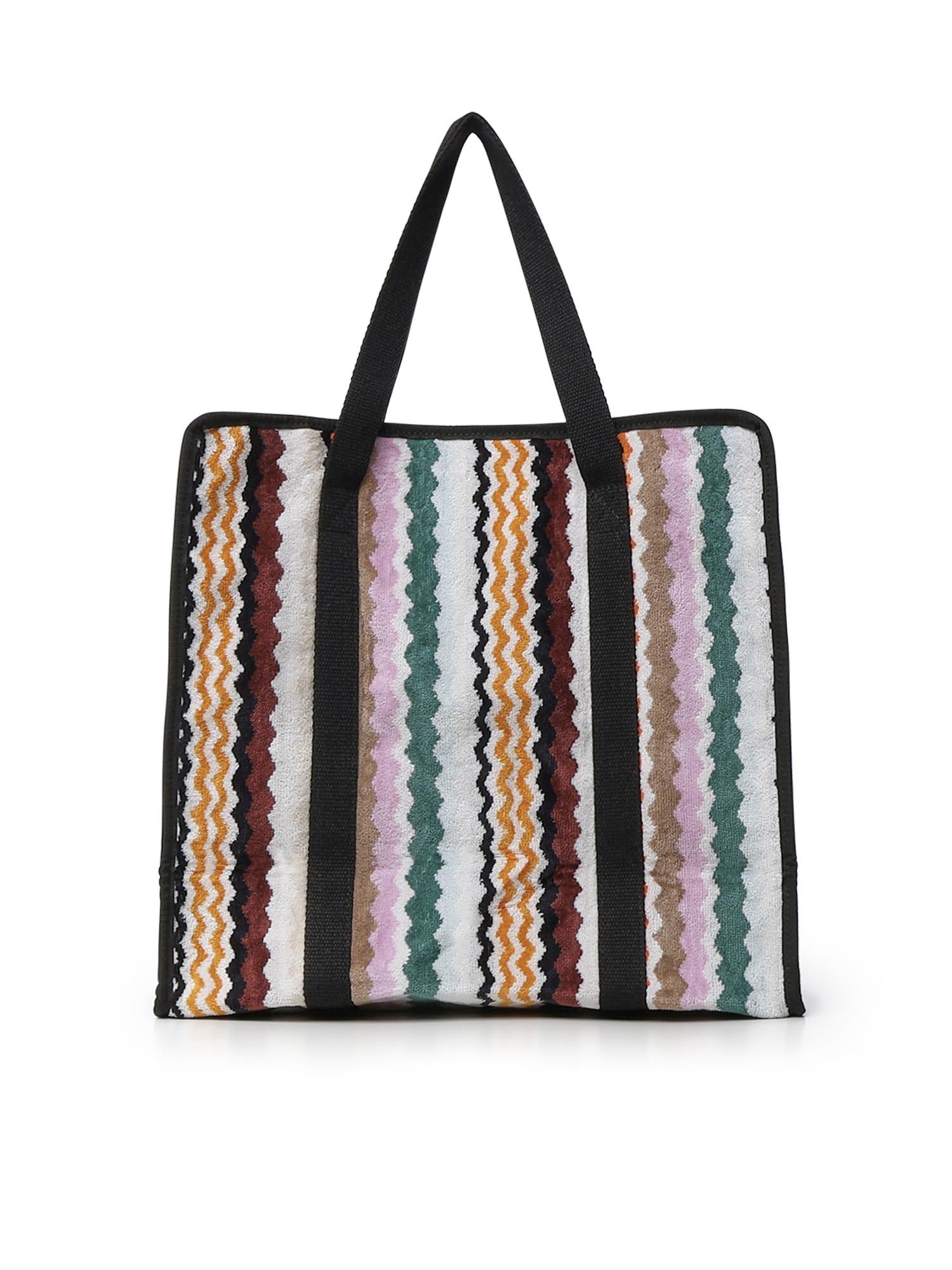 Borsa Aura in cotone zig zag 1F3OG00005 100 MISSONI HOME 