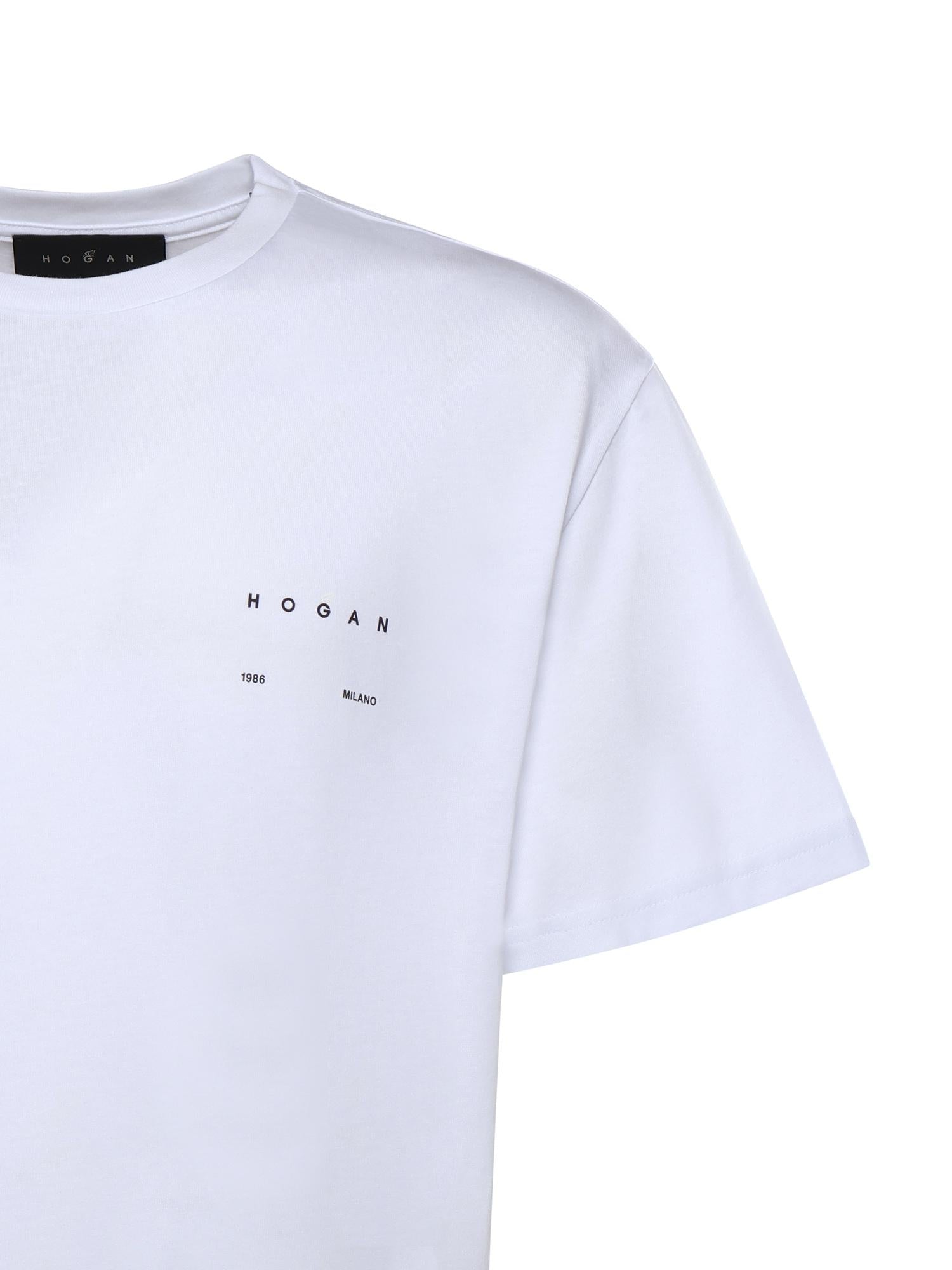 T-shirt in cotone con logo KQMB3522360ZFV B001 HOGAN 