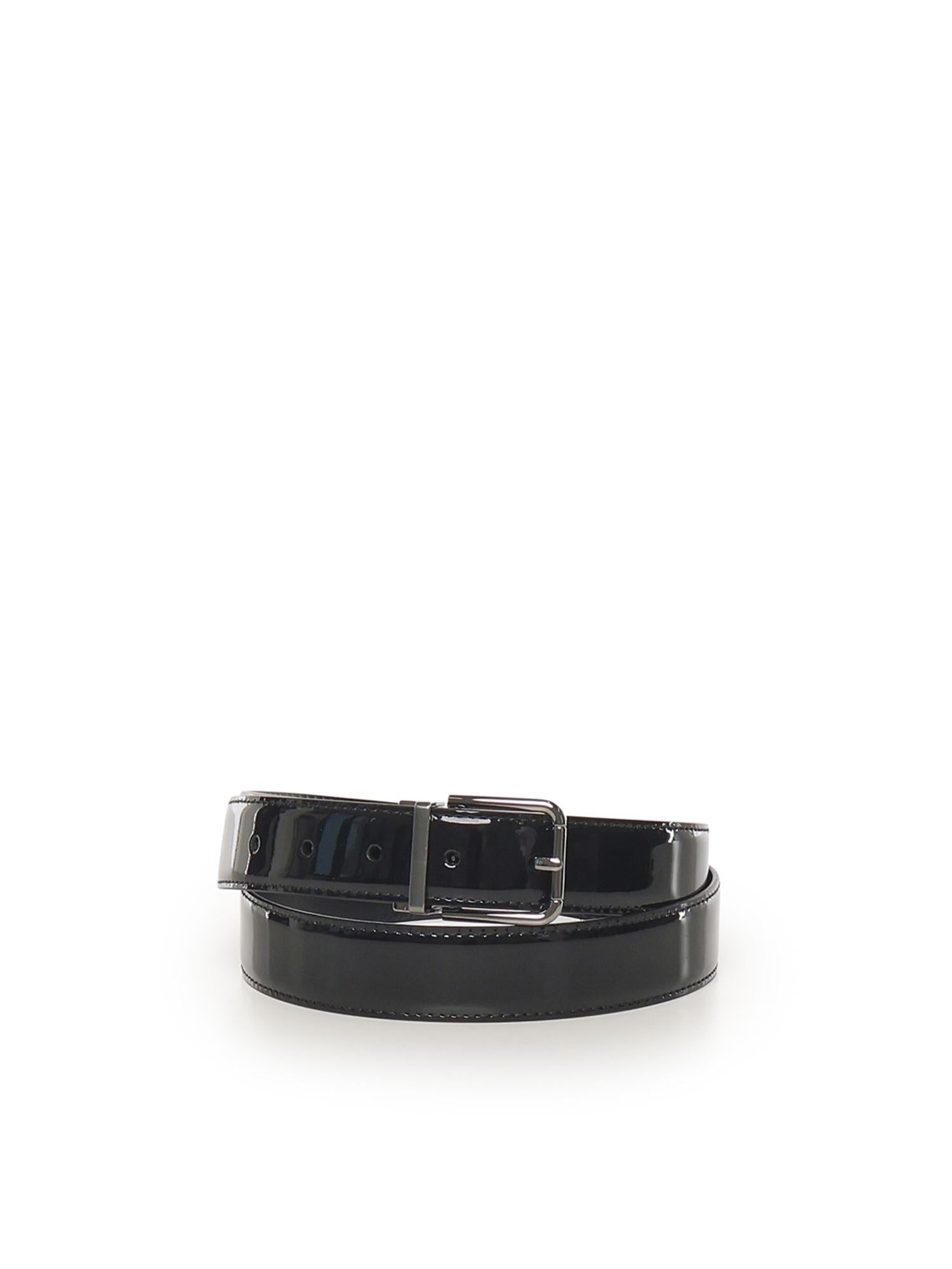 Cintura in pelle di vitello verniciata BC4703 A115380999 DOLCE & GABBANA 