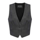 Gilet in fresco di lana gessato DJ860 ES0080D903 DONDUP 