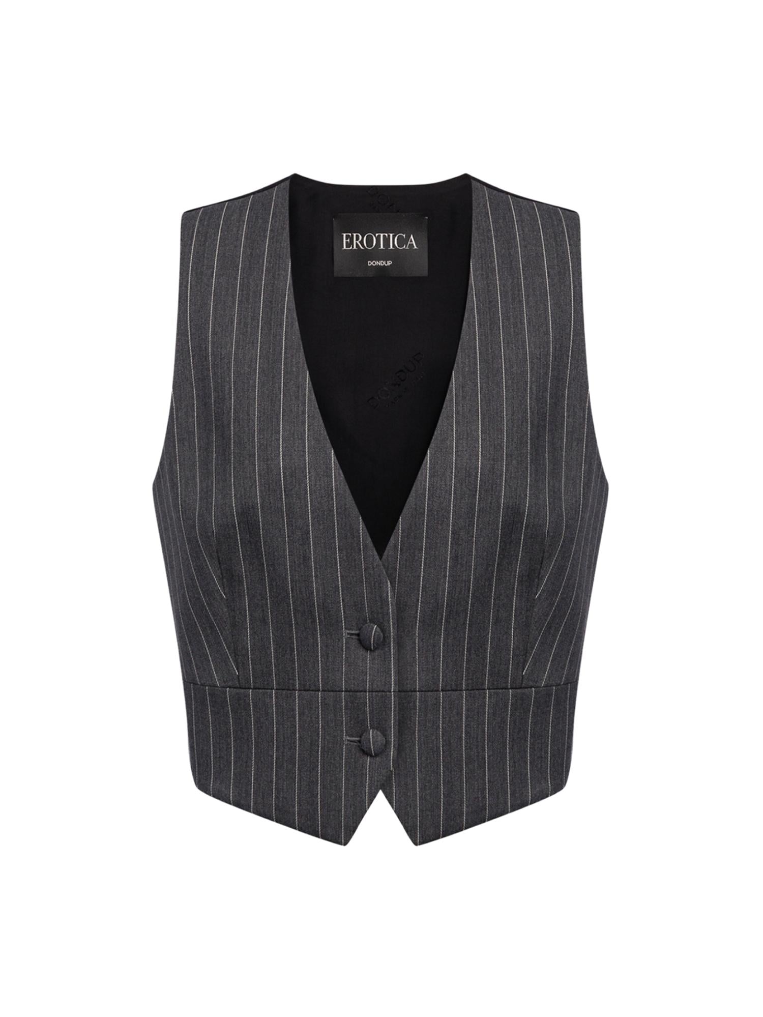 Gilet in fresco di lana gessato DJ860 ES0080D903 DONDUP 