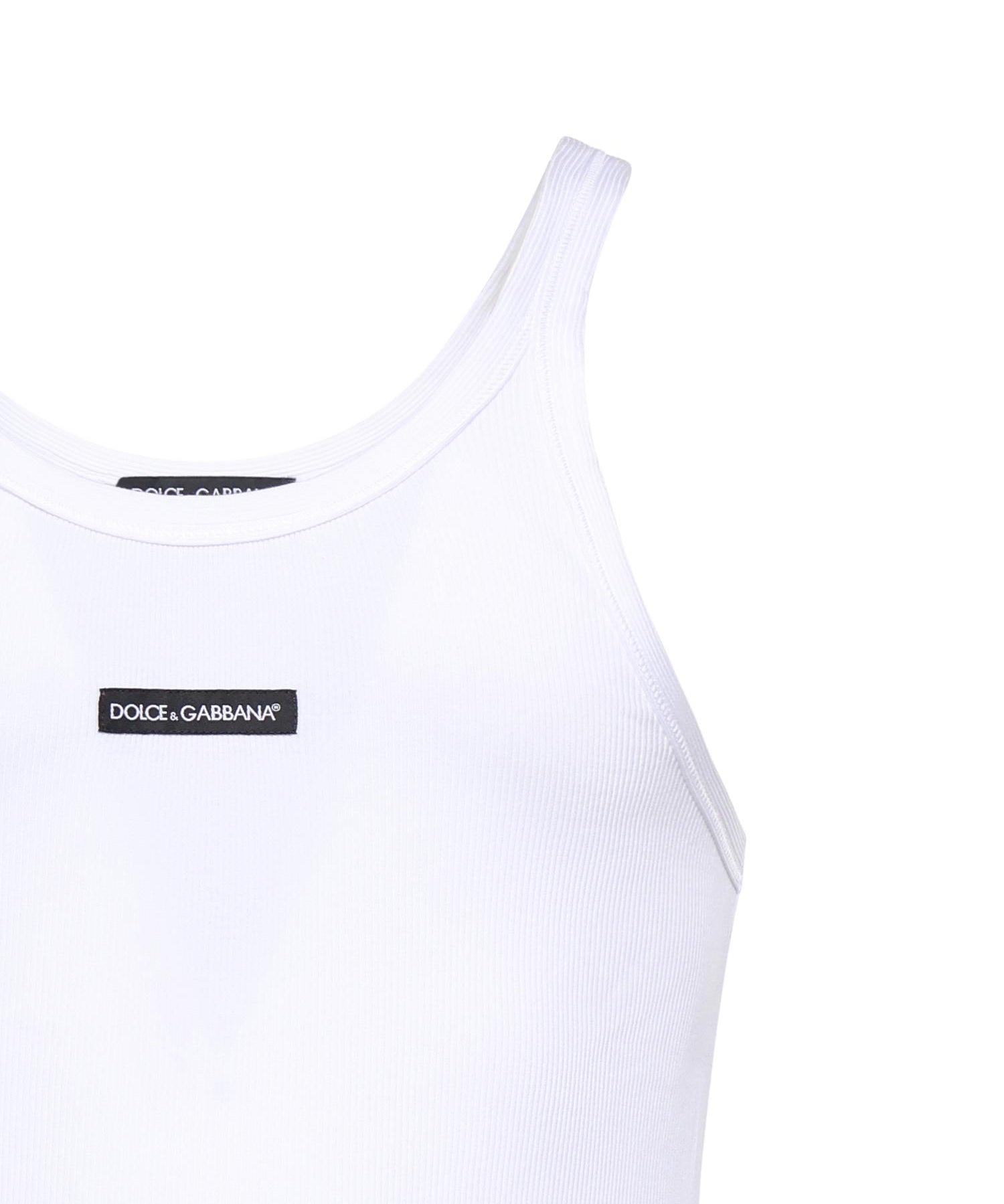 Canotta in cotone a coste G8PA8T G7P3IW0800 DOLCE & GABBANA 