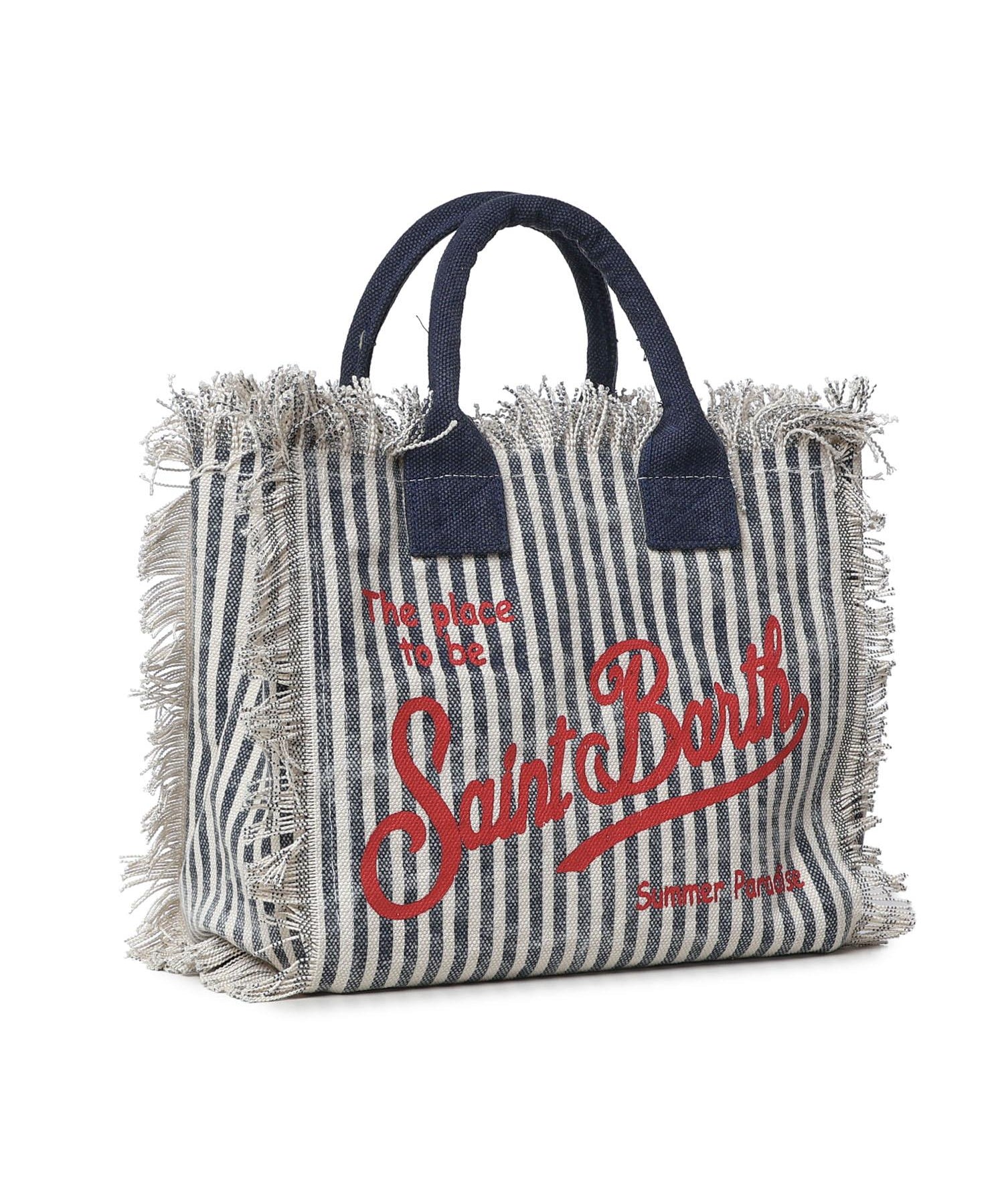 Borsa Colette in canvas a righe COL0001 09852L MC2 SAINT BARTH 