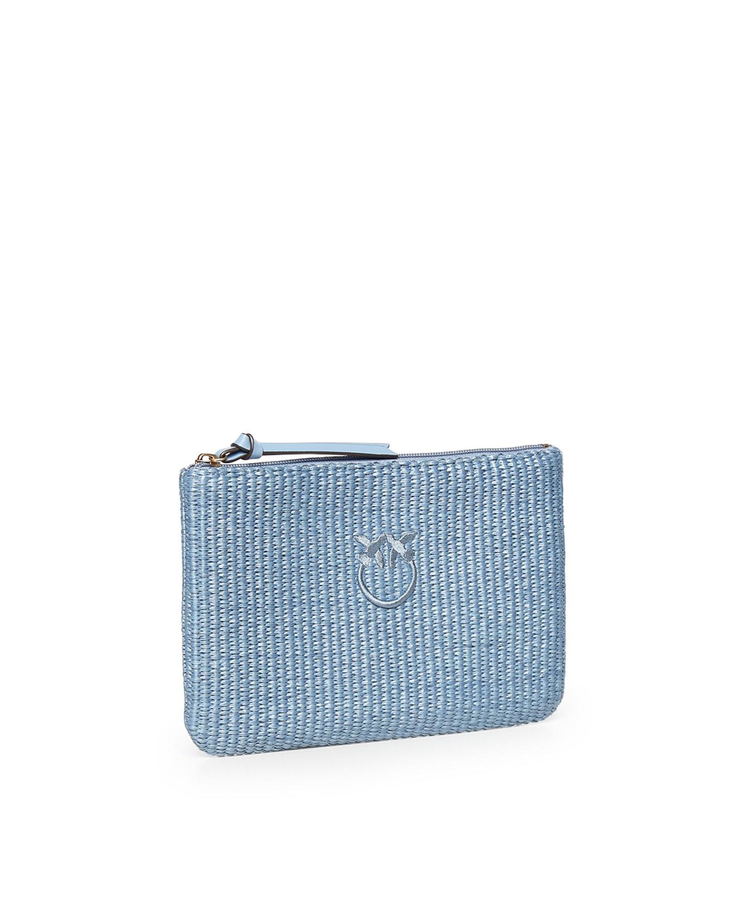 Pochette in rafia con logo Love Birds 106763 A39YE5YQ PINKO 