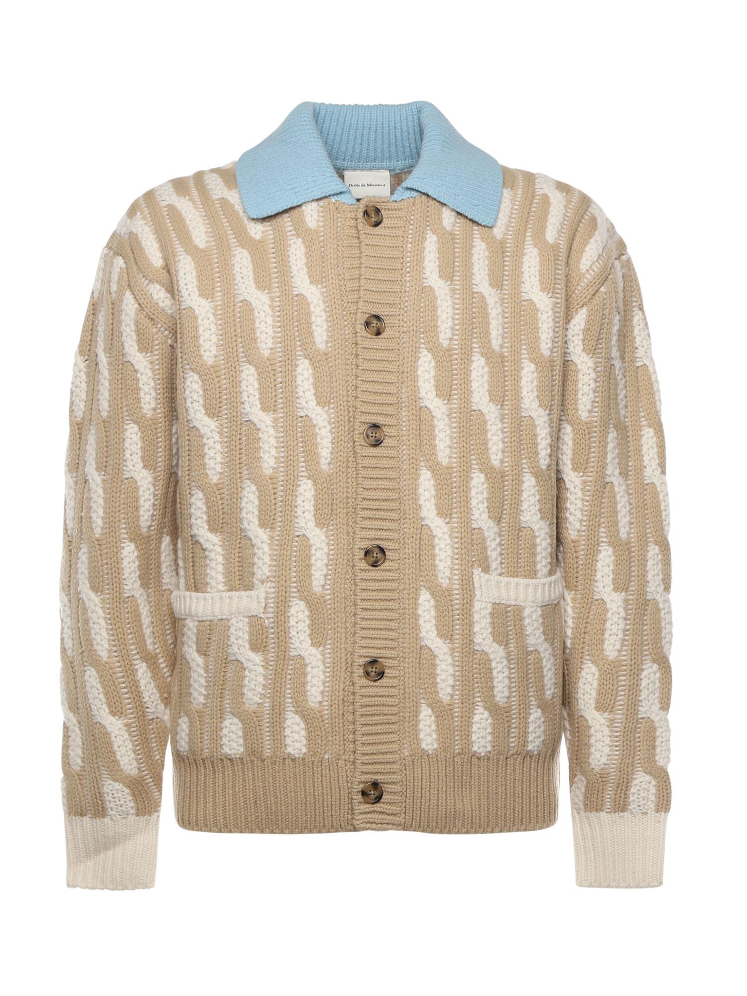 Cardigan "Le Cardigan Torsades" in lana ICA157WO018 OW Drôle de Monsieur 