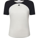 T-shirt Circle Contrast in cotone 325JTS214JS0203 0098 COURREGES 