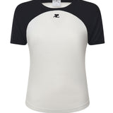 T-shirt Circle Contrast in cotone 325JTS214JS0203 0098 COURREGES 