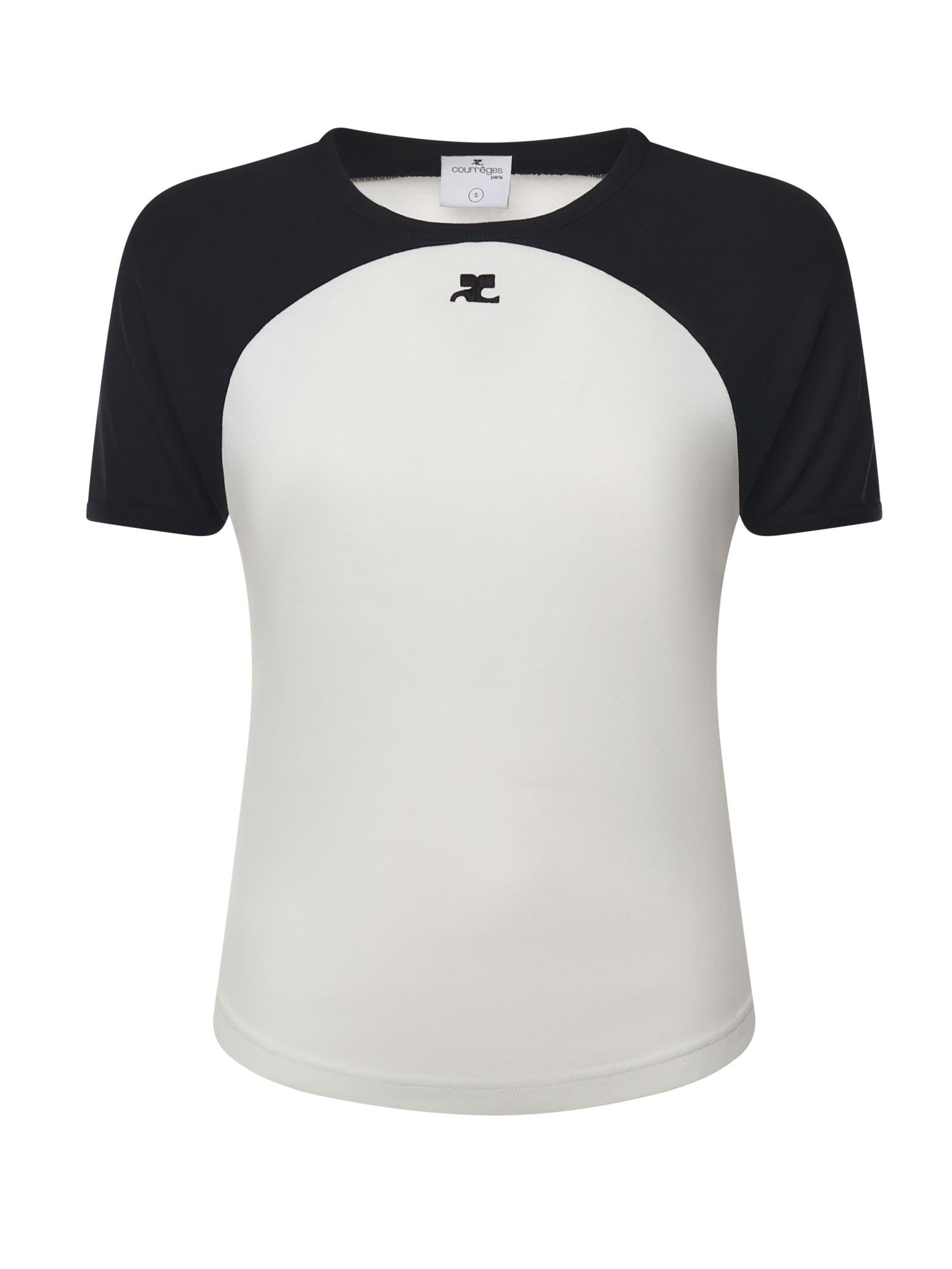 T-shirt Circle Contrast in cotone 325JTS214JS0203 0098 COURREGES 