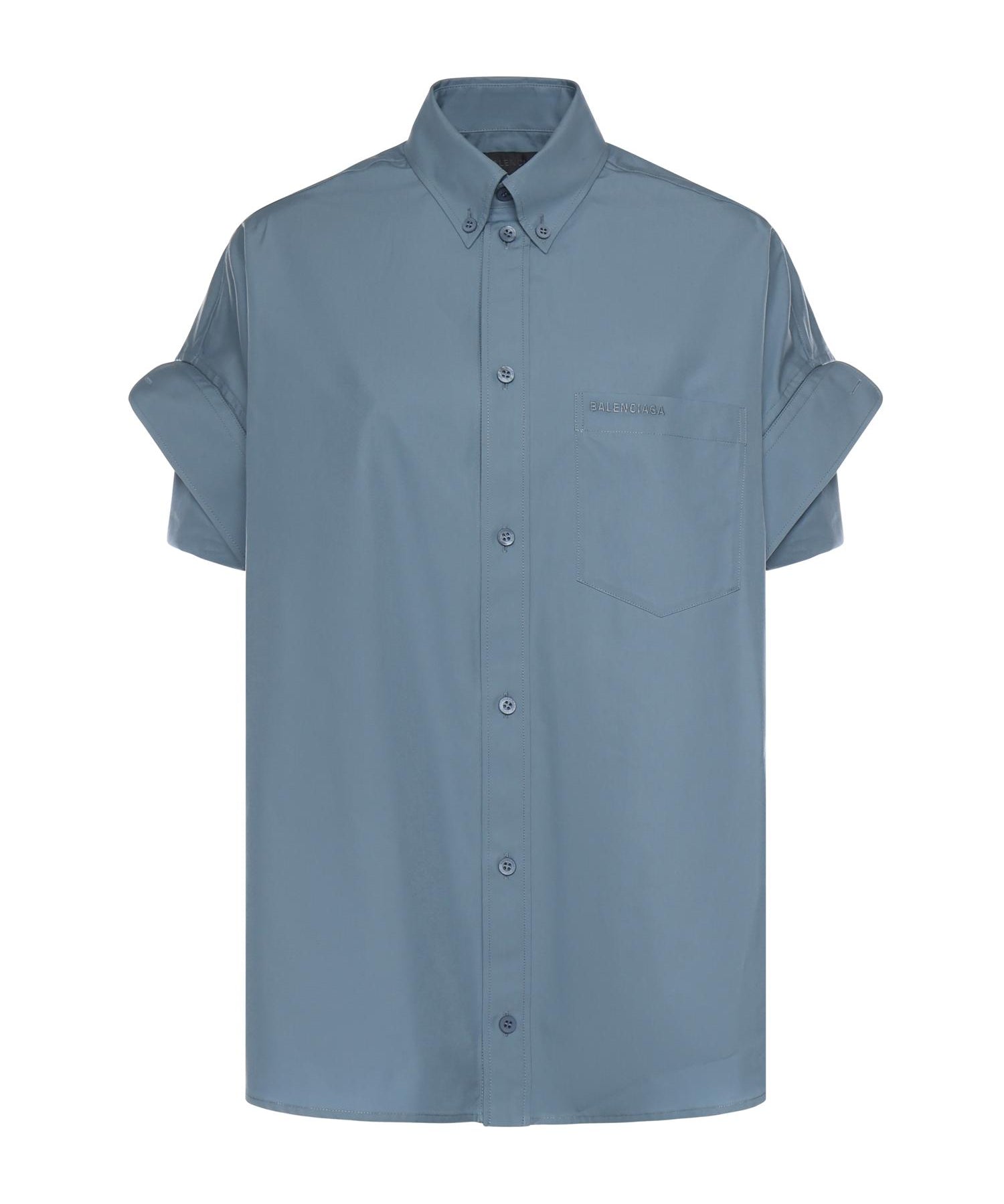 Camicia con maniche con risvolto in popeline di cotone 857833 TTM131463 BALENCIAGA 