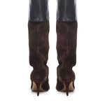 Stivali in pelle scamosciata PX1685XV0SN CIOCCOLATO BLACK PARIS TEXAS 