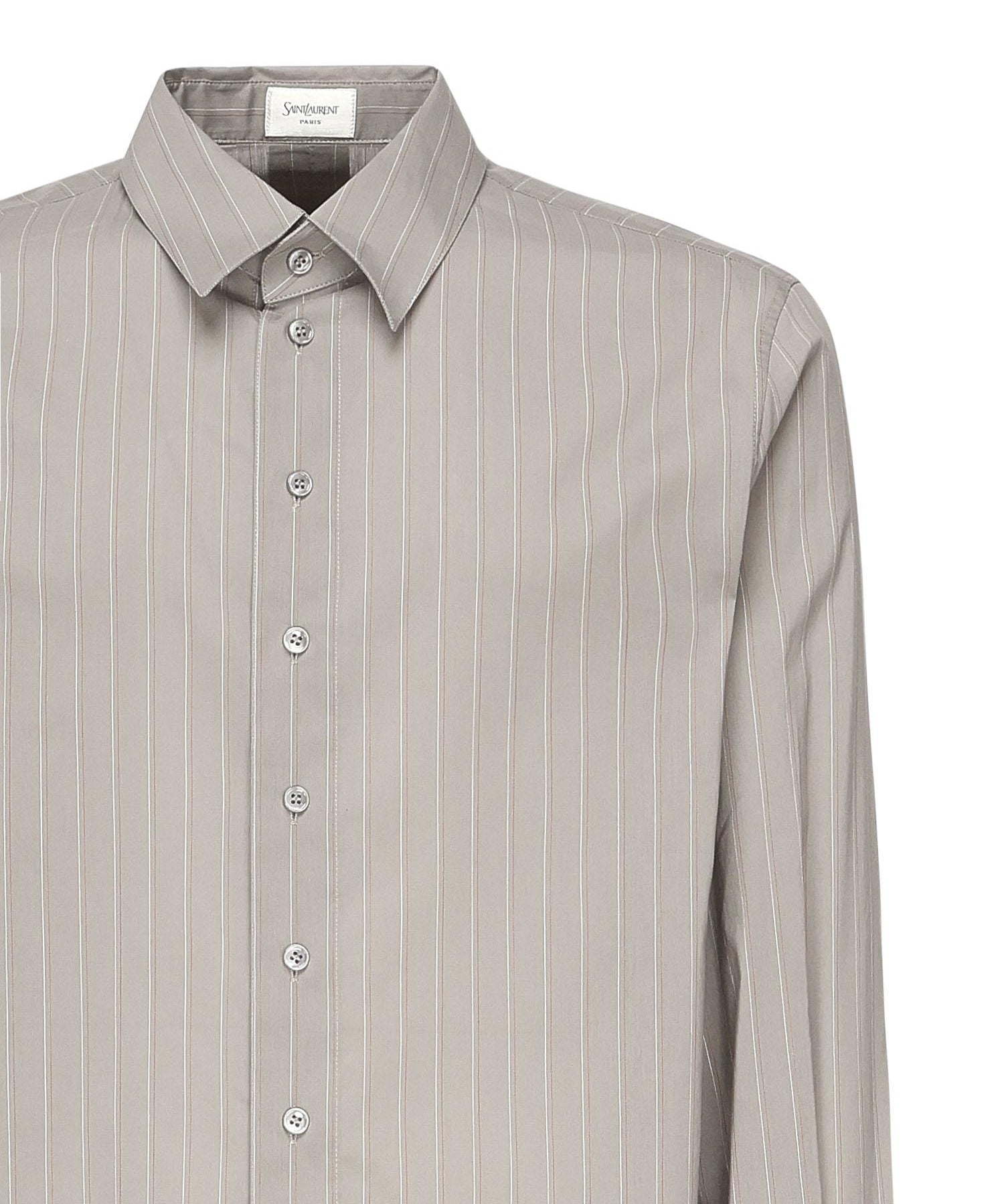 Camicia in cotone a righe e voile di seta 813932 Y2L951583 SAINT LAURENT 