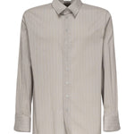 Camicia in cotone a righe e voile di seta 813932 Y2L951583 SAINT LAURENT 