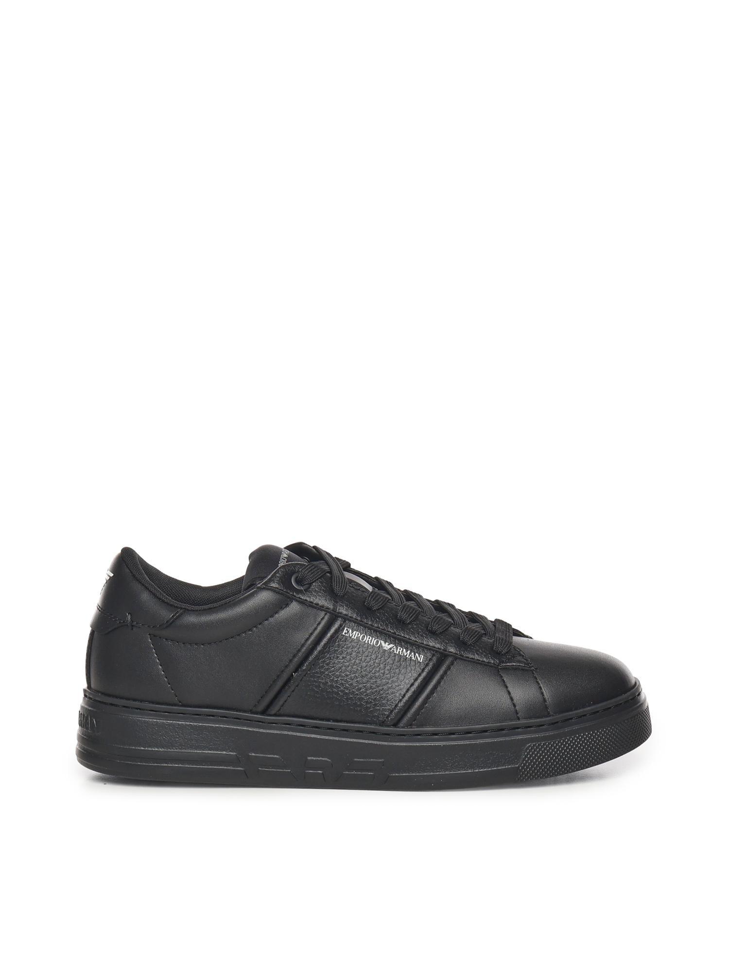 Sneaker in pelle con banda a contrasto EM003701 AF18017MC005 EMPORIO ARMANI 