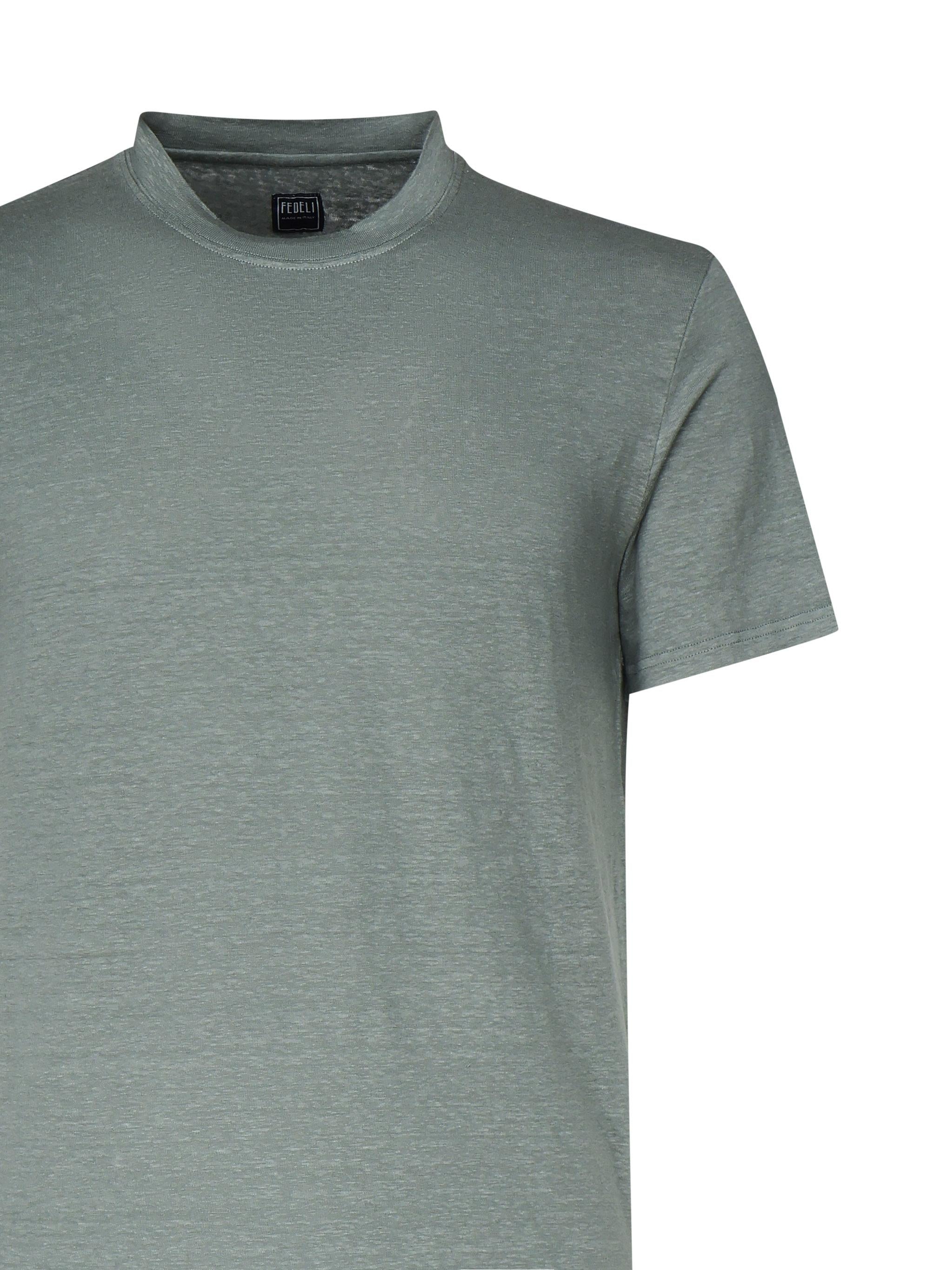 T-shirt manica corta in lino 8UED0151 710 FEDELI 