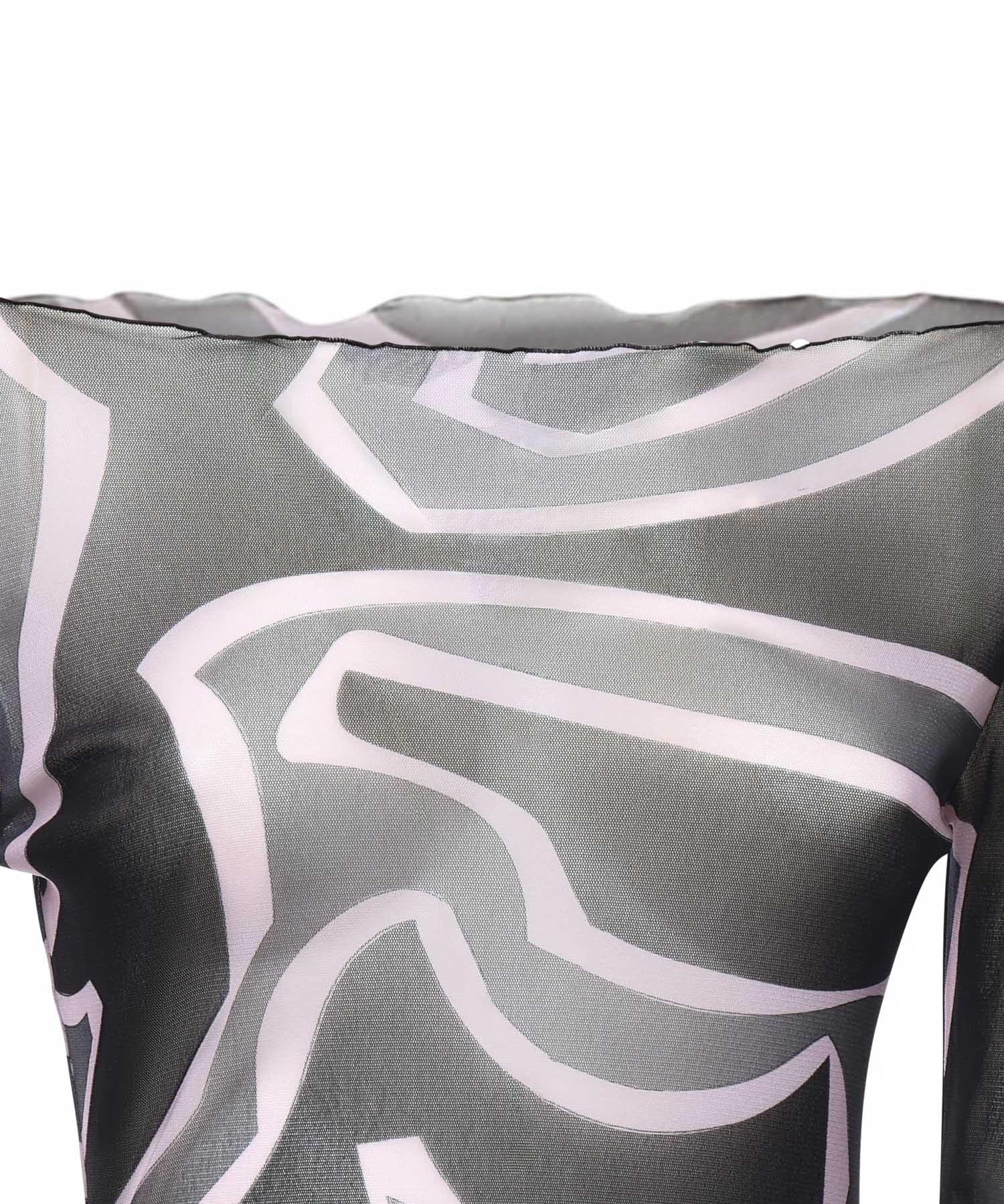 Abito in tulle con stampa marmo 5UJI35 5U749047 PUCCI 