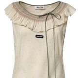 Abito in crêpe marocain con ricami MF6433 19UVF0N6K MIU MIU 