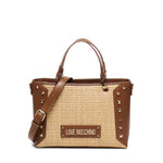 Tote bag in rafia con borchie JC4276PP0MKW1 10A LOVE MOSCHINO 