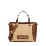 Tote bag in rafia con borchie JC4276PP0MKW1 10A LOVE MOSCHINO 