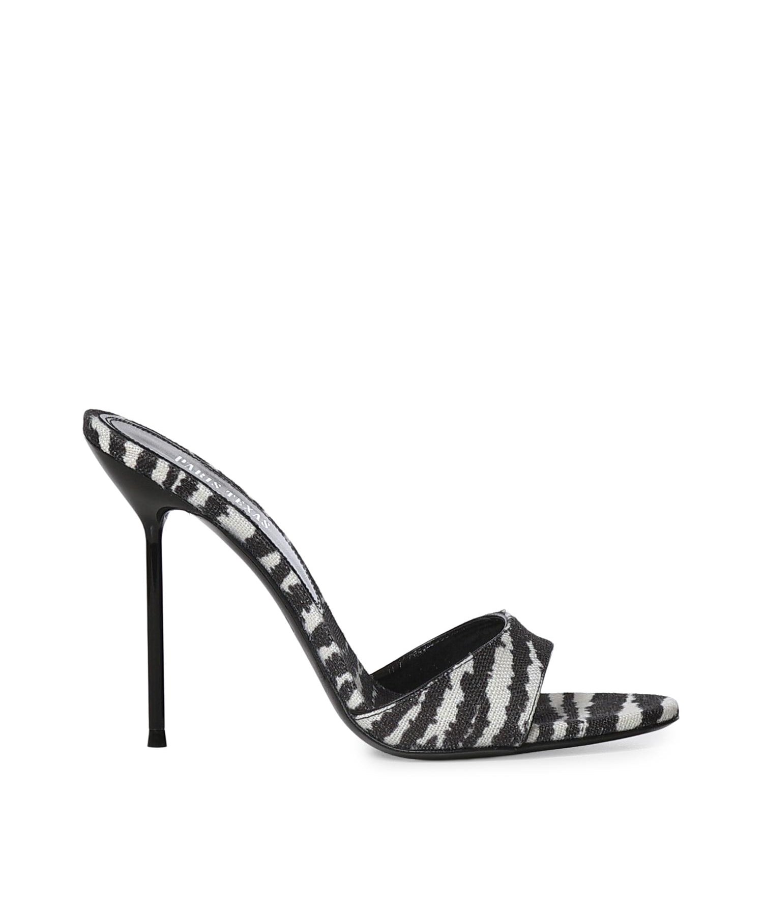 Mules Lidia con stampa zebrata PX836 XPTCVWHITE ZEBRA PARIS TEXAS 