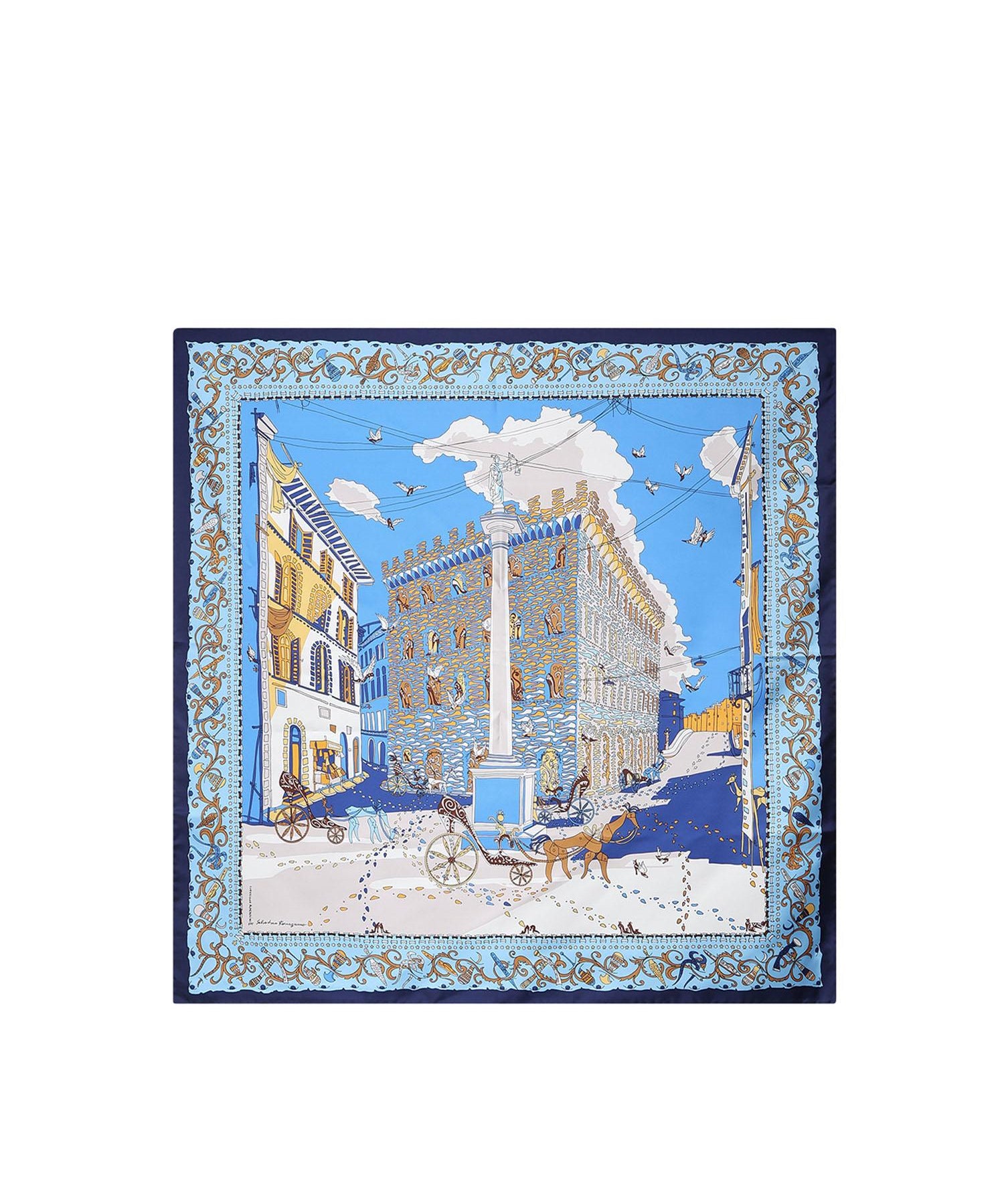 Foulard in seta con stampa 311595 792625100 FERRAGAMO 