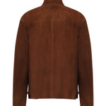 Giubbotto in pelle scamosciata cerata MPW011 19MLF0042 MIU MIU 