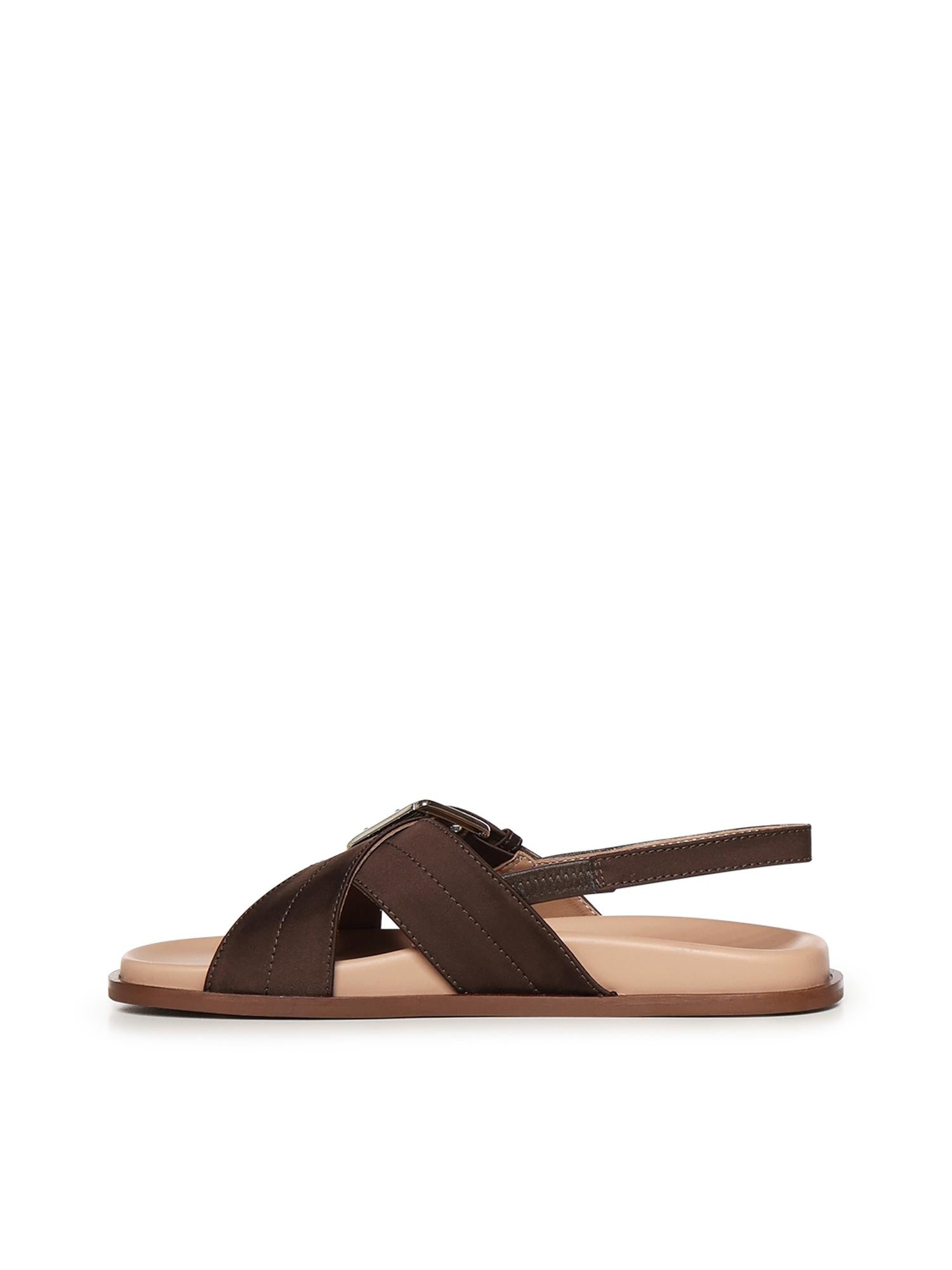 Sandalo Christine in satin A57175 CIOCCOLATO CARMENS 