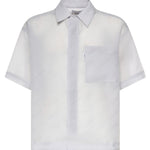 Camicia con logo in misto cotone SH003004 LIGHT GREY BONSAI 
