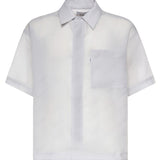 Camicia con logo in misto cotone SH003004 LIGHT GREY BONSAI 