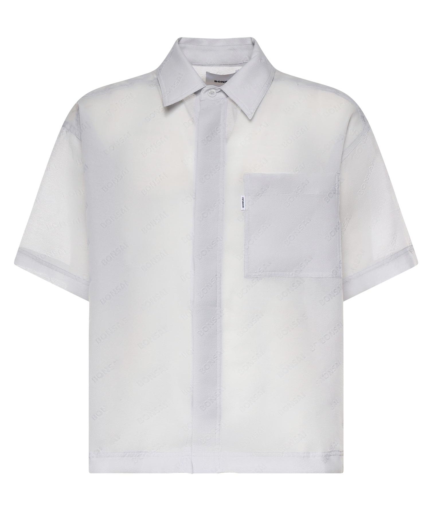 Camicia con logo in misto cotone SH003004 LIGHT GREY BONSAI 
