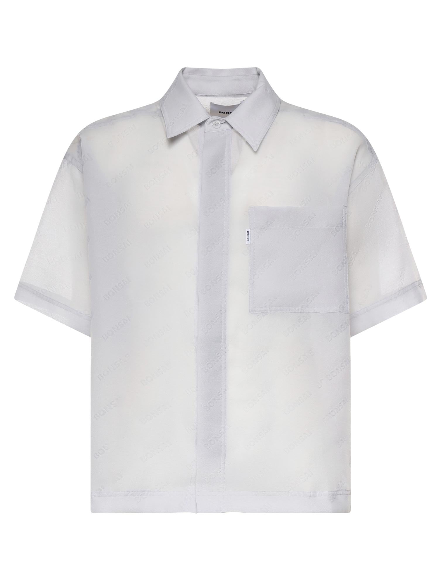 Camicia con logo in misto cotone SH003004 LIGHT GREY BONSAI 