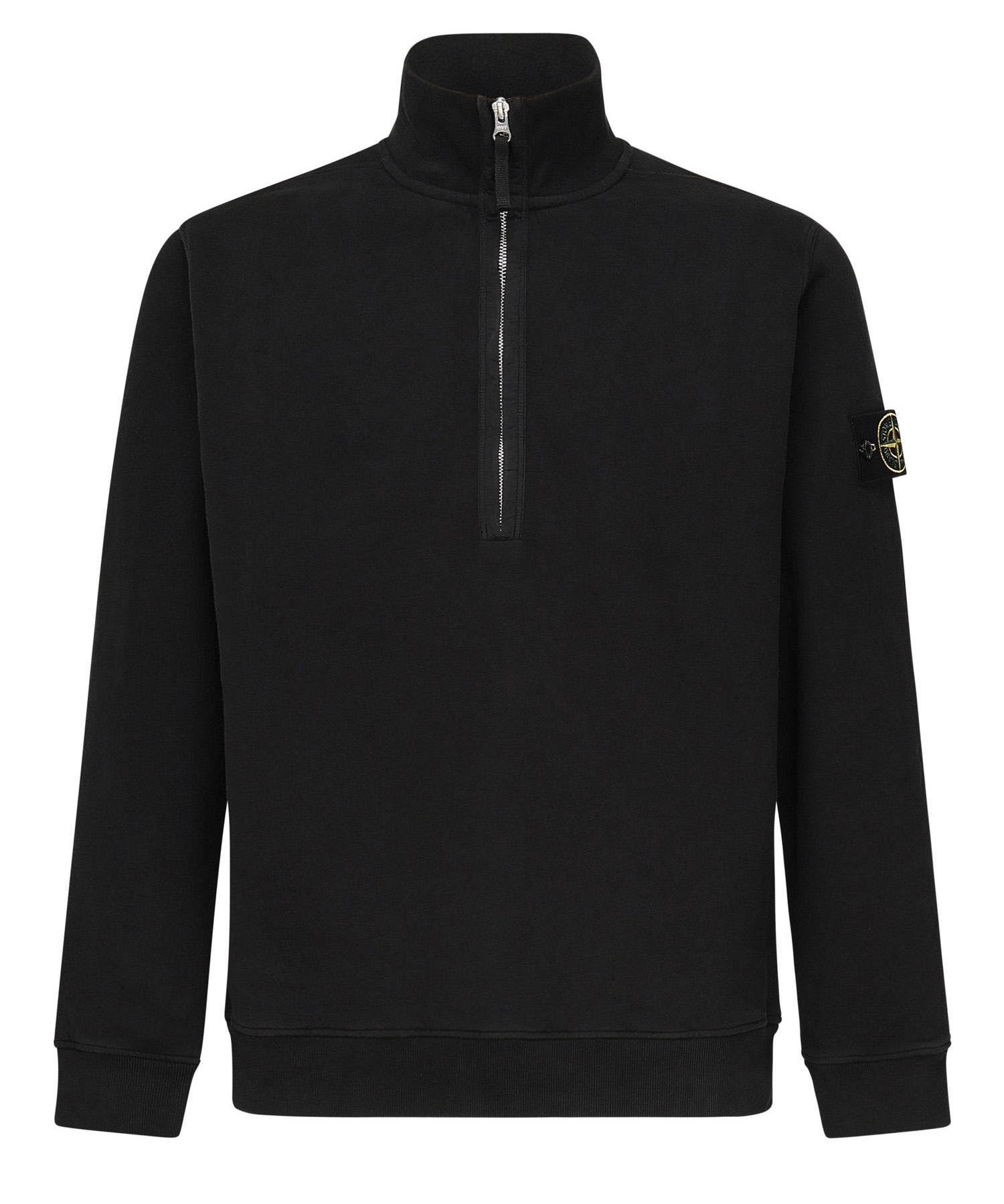Felpa con zip e logo<BR/> K2S156100068 S0A20V0029 STONE ISLAND 